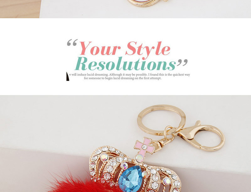 Fashion Red Crown&fuzzy Ball Decorated Simple Design Alloy Fashion Keychain,Fashion Keychain