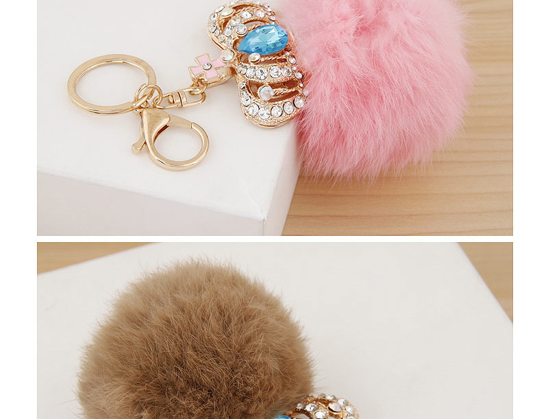 Fashion Deep Purple Crown&fuzzy Ball Decorated Simple Design Alloy Fashion Keychain,Fashion Keychain