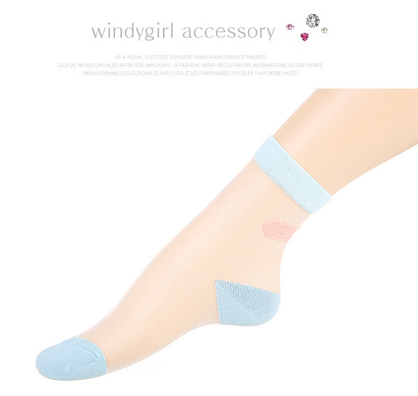 Boutique Blue Bandage Pattern Glass Fiber Design,Fashion Socks