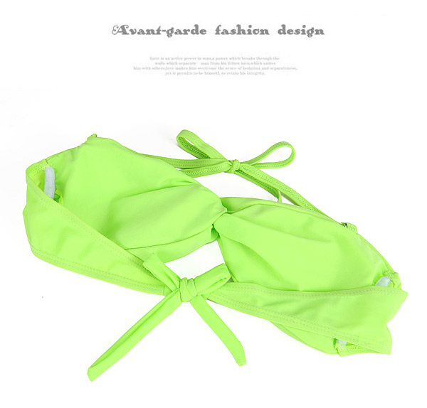 sexy fluorescent green Bowknot Shape Simple Design,Bikini Sets