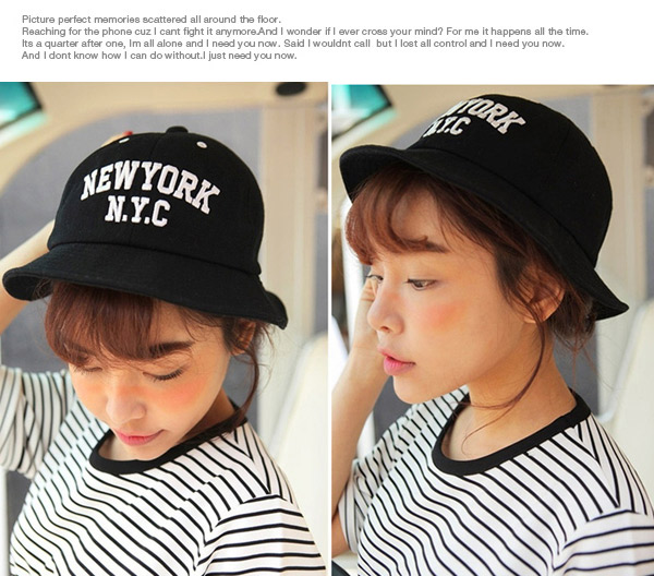 High-quality Navy Blue Letter New York Nyc Pattern Simple Design,Sun Hats