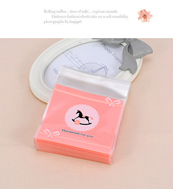 Sweet Pink Wooden Horse Pattern Simple Design (100pcs),Jewelry Packaging & Displays