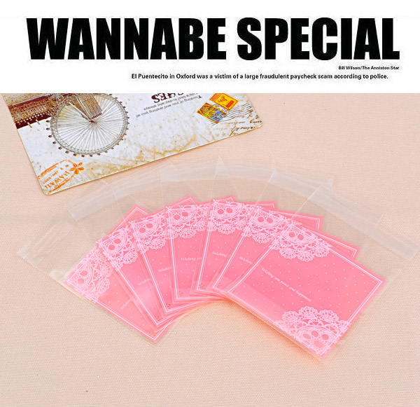 Sweet Pink Lace Pattern Simple Design (100pcs),Jewelry Packaging & Displays