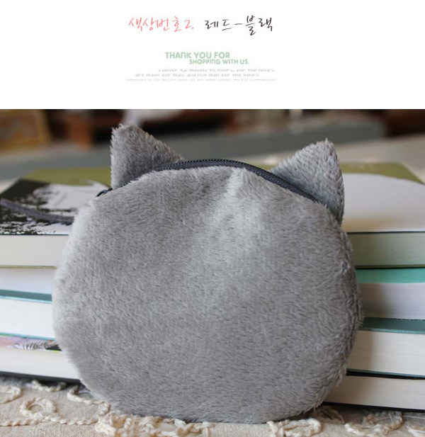 Personality Gray Cat Pattern Simple Design,Wallet