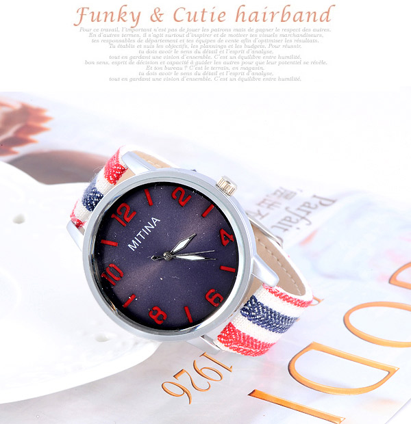Concise Red&navy Blue Stripe Pattern Decorated Simple Design  Alloy Men