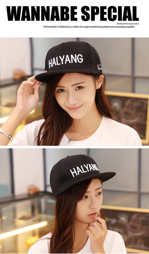 Fashion Black Embroidered Letters Halyang Simple Design,Baseball Caps