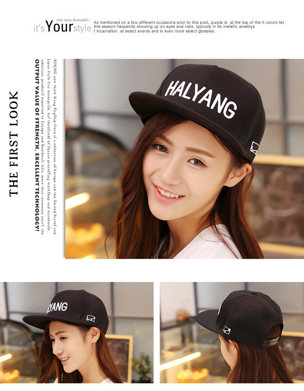 Fashion Black Embroidered Letters Halyang Simple Design,Baseball Caps