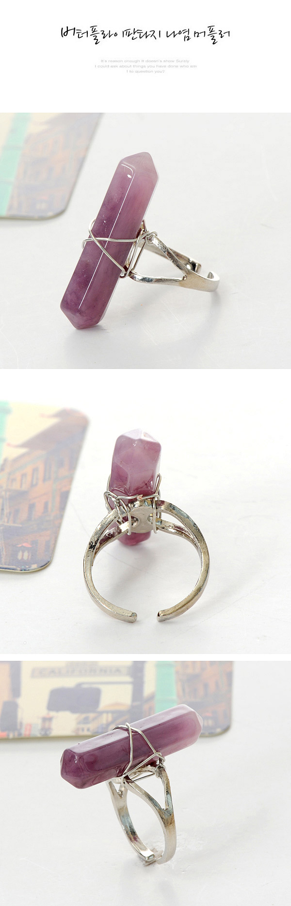 Personalized Purple Bullet Shape Decorated Simple Design,Fashion Rings