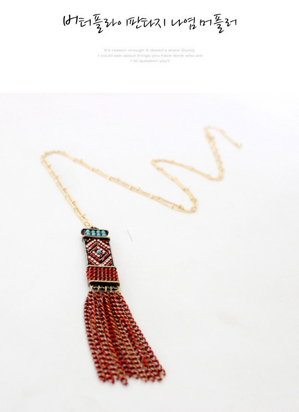 Bohemian Multicolor Beads Decorated Tassel Design,Chains