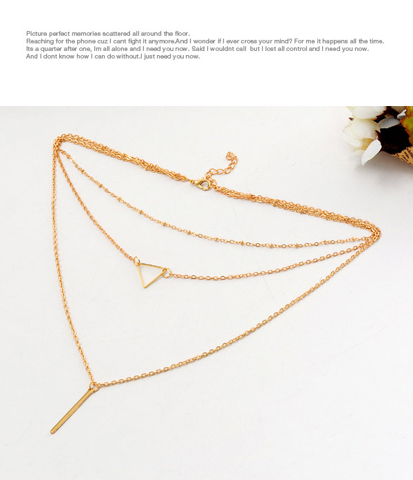 Fashion Gold Color Triangle Shape Decorated Multilayer Design,Chains