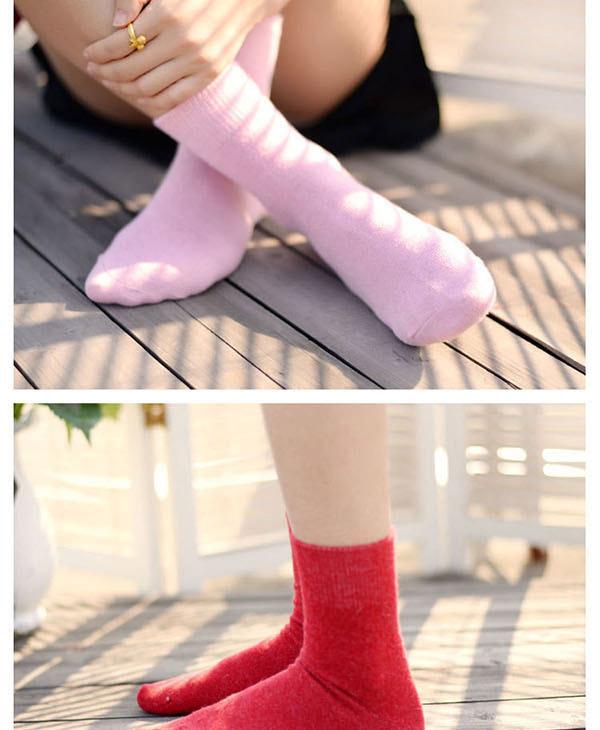 Classic Purple Thick Candy Color Simple Design,Fashion Socks