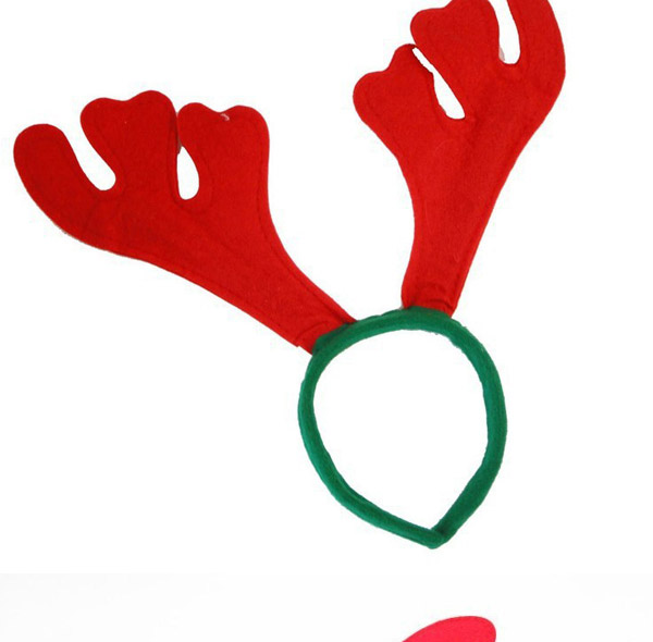 Lovely Red+green Antlers Shape Decorated Simple Design,Festival & Party Supplies