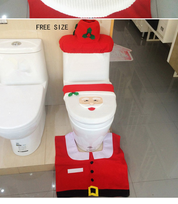 Personalized Red+white Santa Claus Pattern Decorated Simple Design (3pcs),Festival & Party Supplies