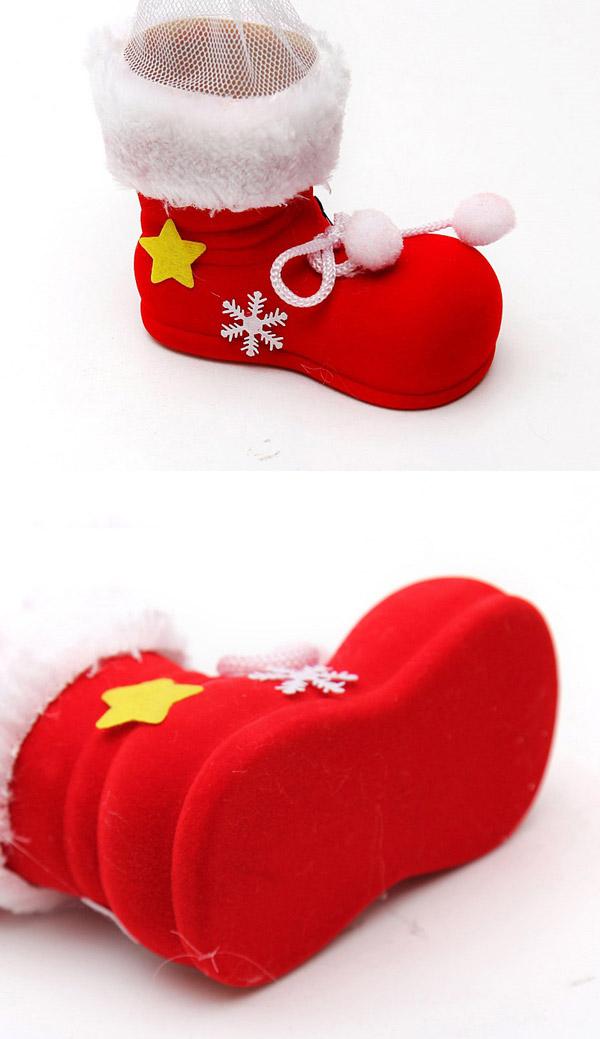 Personalized Red+white Ball Dedecorated Boots Shape Design(S),Festival & Party Supplies