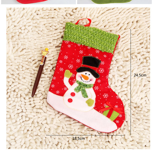 Personalized Green Santa Claus Pattern Decorated Socks Shape Design,Festival & Party Supplies