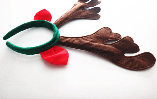 Personalized Brown+green+red Antlers Shape Decorated Simple Design,Festival & Party Supplies