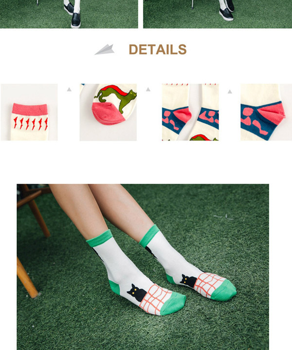 Lovely Watermelon Red Thick Cat Pattern Decorated Simple Design  Cotton Fashion Socks,Fashion Socks