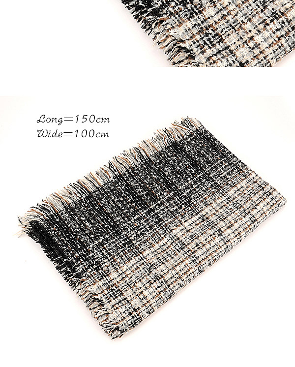 Fashion Black Gradient Ramp Pattern Tassel Design,knitting Wool Scaves