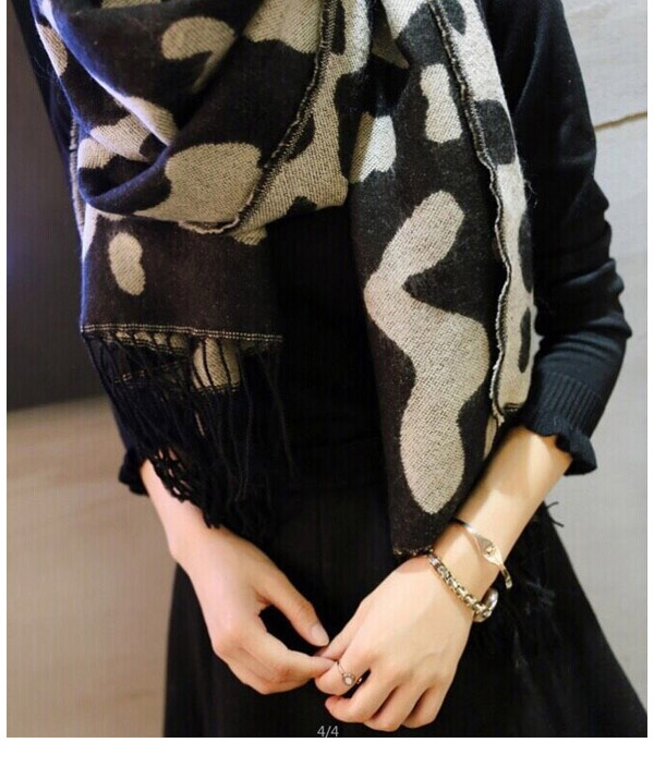 Fashion Black Speckle Pattern Simple Design,knitting Wool Scaves