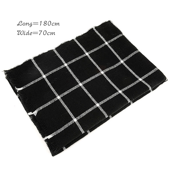 Fashion Black Grid Pattern Simple Design,knitting Wool Scaves