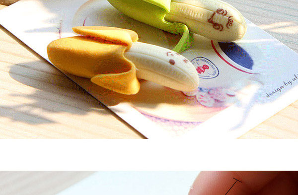 Personality Yellow+green Smiling Face Pattern Decorated Banana Shape Design,Other Creative Stationery