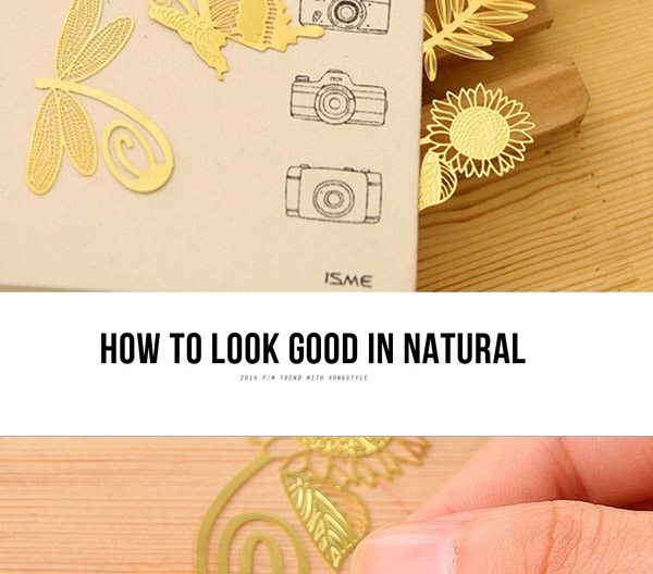 Personality Gold Color Hollow Out Leaf Shape Simple Design,Other Creative Stationery