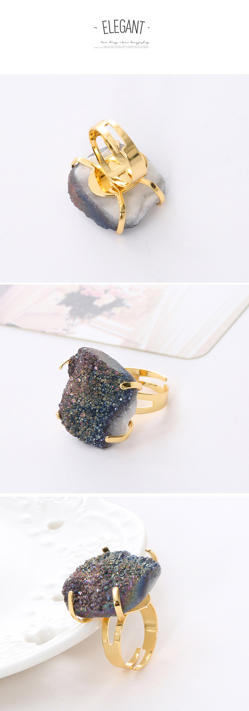 Personality Multi-color Square Stone Decorated Simple Design,Fashion Rings