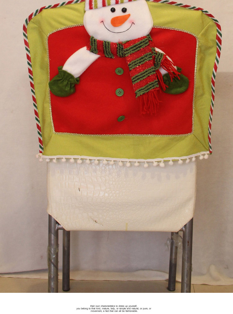 Personality Red Snowman Decorated Three-dimensional Chair Cover,Festival & Party Supplies