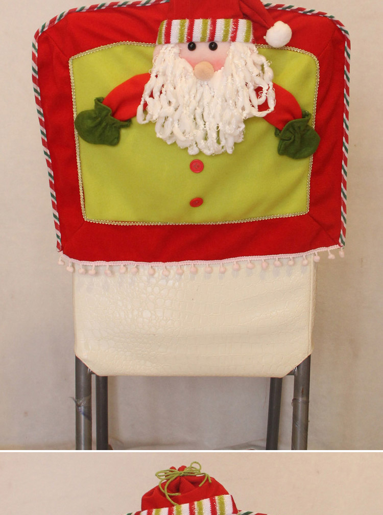 Personality Red Santa Claus Decorated Three-dimensional Chair Cover,Festival & Party Supplies