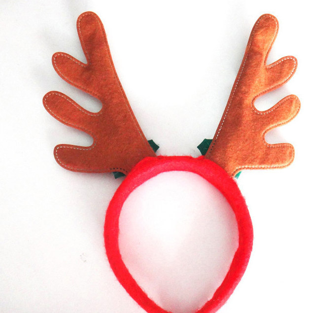 Personality Red+green Bell & Antlers Head Decorated Simple Design,Festival & Party Supplies