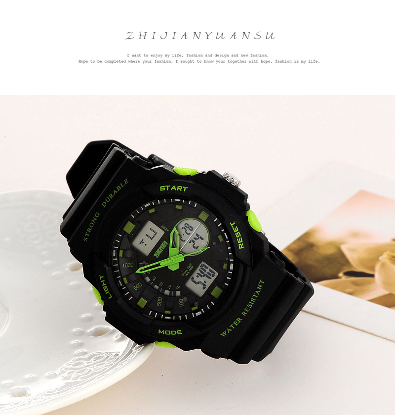 Casual Green Letter Decorated Led Display Simple Design,Men