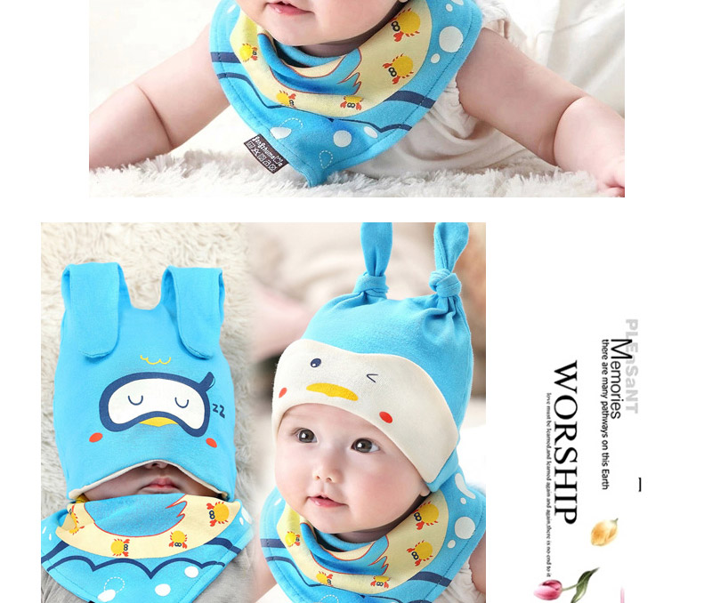 Lovely Yellow Ears Deocrated Cartoon Animal Pattern Design With Scarf,Children