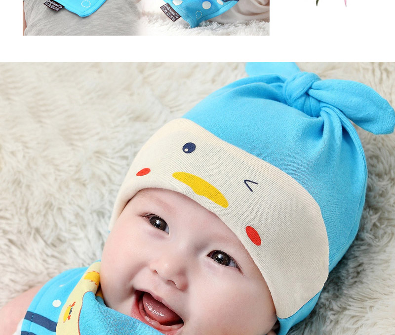 Lovely Yellow Ears Deocrated Cartoon Animal Pattern Design With Scarf,Children