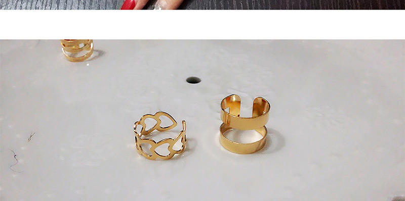 Retro Gold Color Hollow Out Helmet Shape Simple Design(5pcs),Fashion Rings