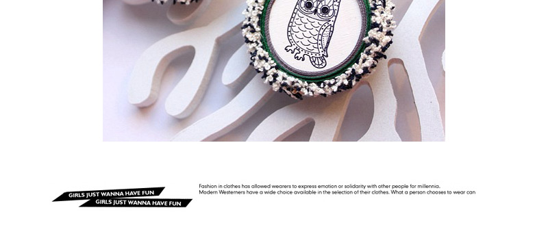 Cute White Owl Pattern Decorated Round Shape Design,Korean Brooches