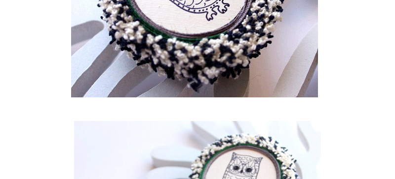 Cute White Owl Pattern Decorated Round Shape Design,Korean Brooches