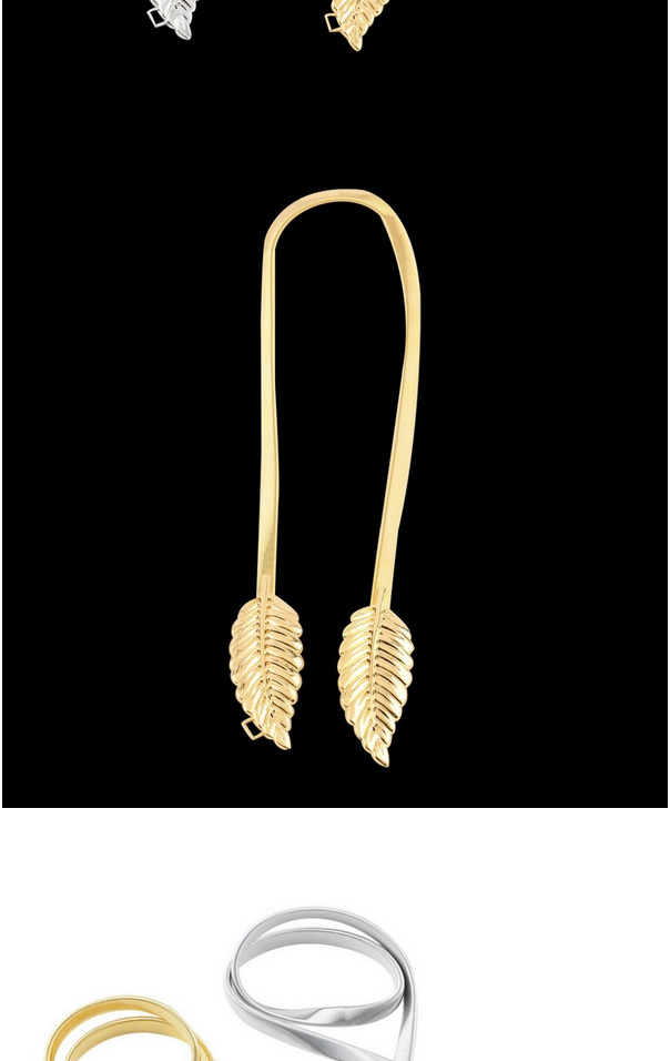 Retro Gold Color Leaf Shape Decorated Pure Color Design,Thin belts