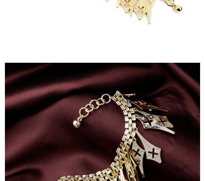 Fashion Gold Color Geometry Shape Decorated Hollow Out Design,Fashion Bracelets