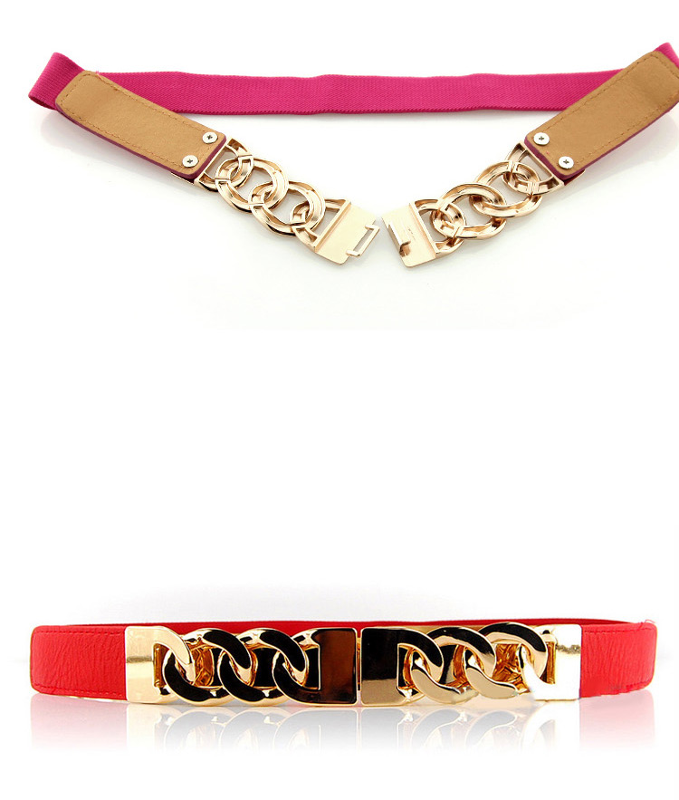 Fashion Plum Red Chains Decorated Simple Design,Thin belts