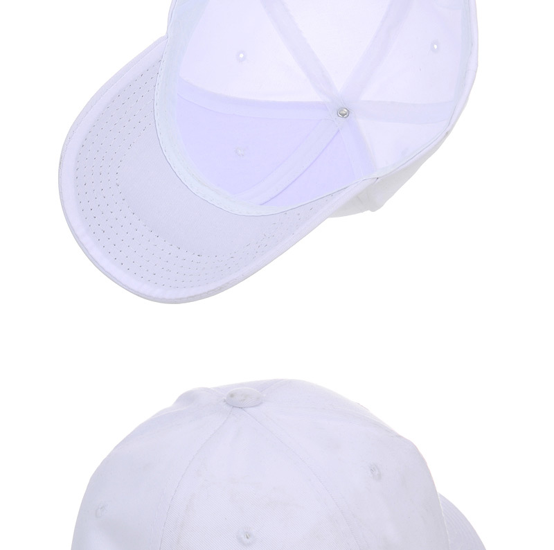 Fashion White Pure Color Simple Design  Canvas Baseball Caps,Baseball Caps