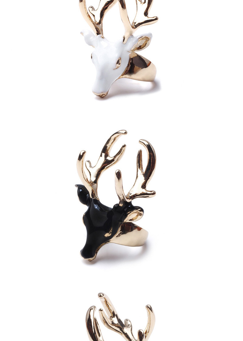 Personality Black Deer Shape Decorate Opening Design Alloy Fashion Rings,Fashion Rings