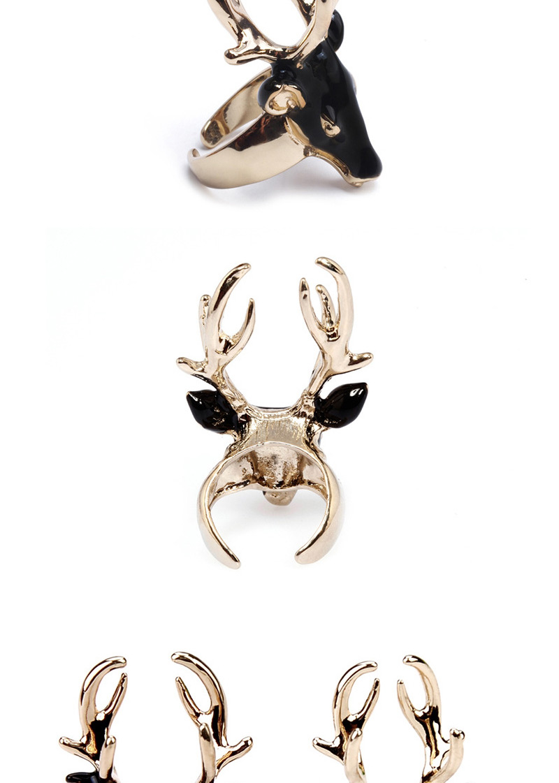 Personality Black Deer Shape Decorate Opening Design Alloy Fashion Rings,Fashion Rings