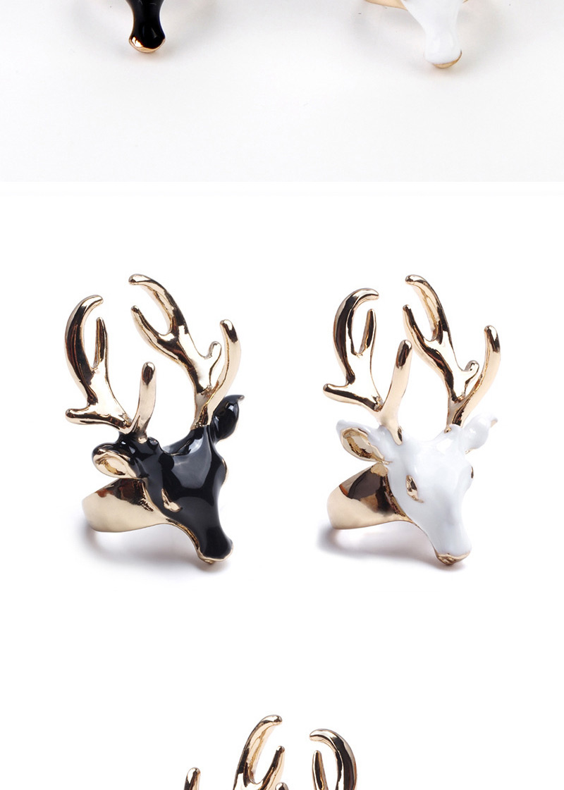 Personality White Deer Shape Decorate Opening Design Alloy Fashion Rings,Fashion Rings