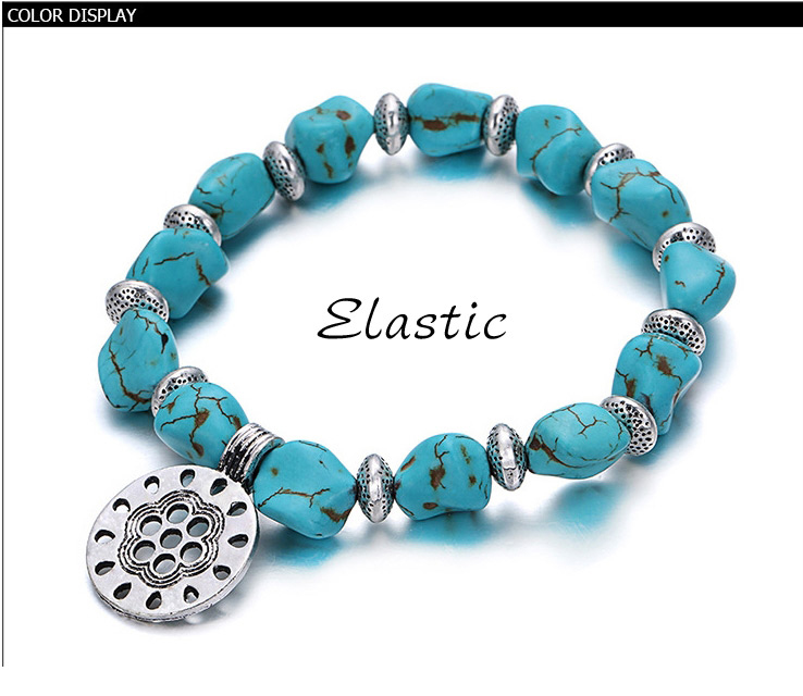 Personality Blue Round Pendant Decorated Irregular Design Alloy Fashion Bracelets,Fashion Bracelets