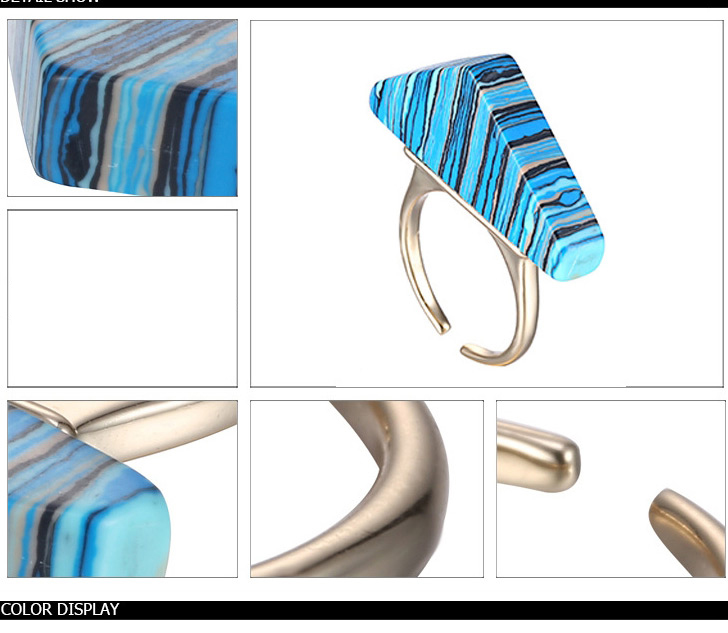 Retro Blue Geometry Shape Opening Design,Fashion Rings