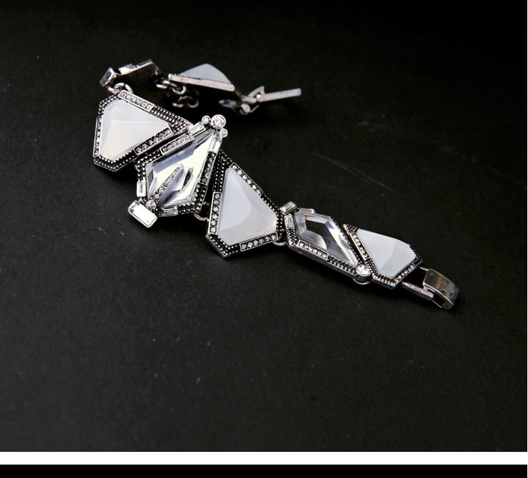 Fashion Silver Color Triangle Gemstone Decorated Simple Design,Fashion Bracelets