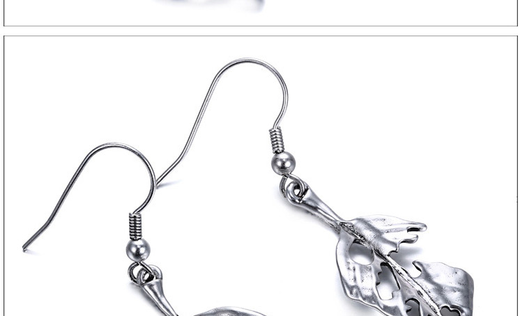 Vintage Anti-silver Hollow Out Leaf Decorated Simple Design Alloy Fashion earrings,Drop Earrings