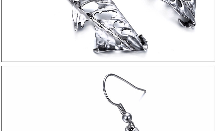 Vintage Anti-silver Hollow Out Leaf Decorated Simple Design Alloy Fashion earrings,Drop Earrings
