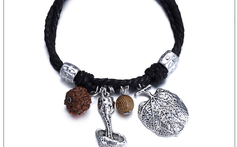 Personality Anti-silver+black Mushroom&beads Pendant Decorated Simple Design  Alloy Fashion Bracelets,Fashion Bracelets