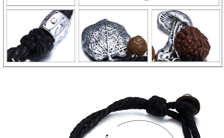 Personality Anti-silver+black Mushroom&beads Pendant Decorated Simple Design  Alloy Fashion Bracelets,Fashion Bracelets